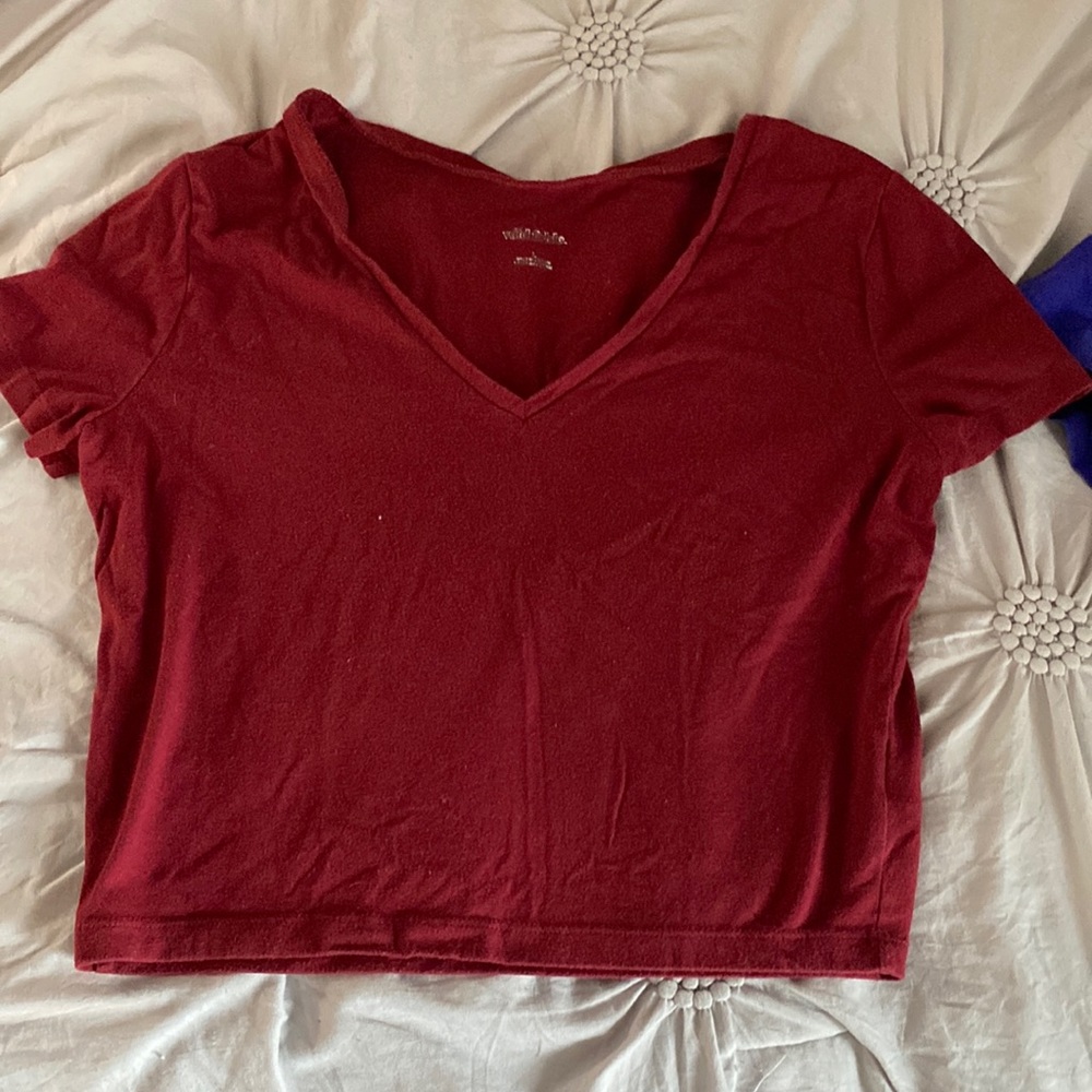Maroon  crop top Tee